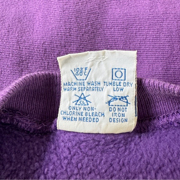 Champion Reverse Weave Sweatshirt Vintage USA Holy Cross School Crew neck Purple - Picture 10 of 15